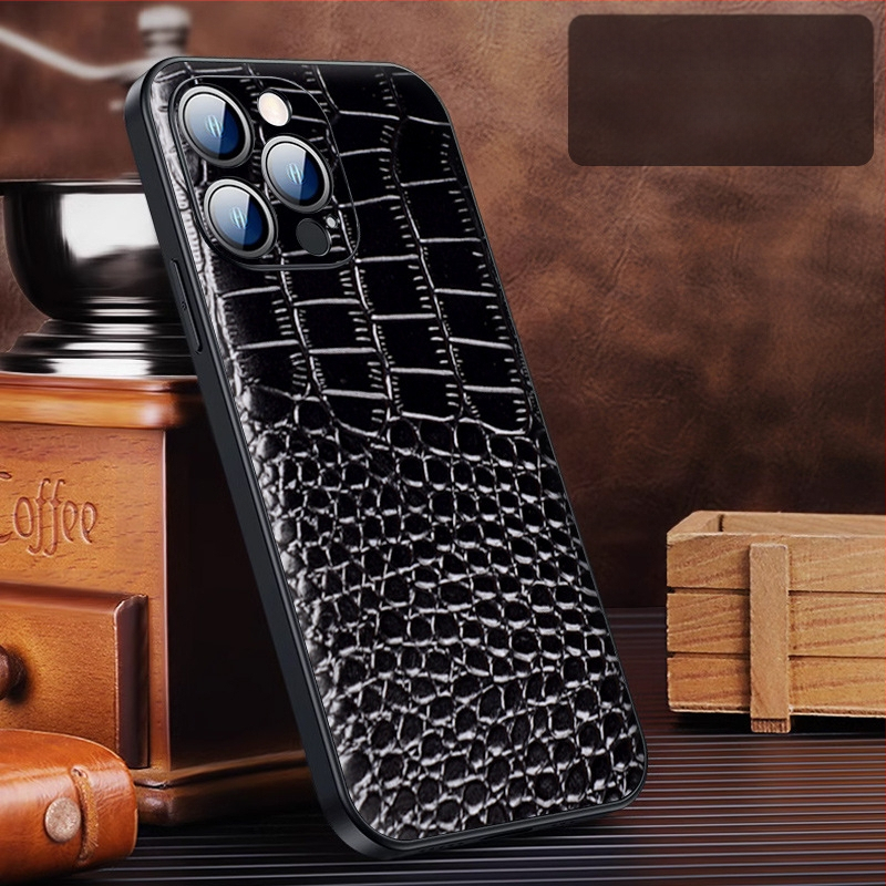 Ādas aizmugurējais vāciņš iPhone 15 Pro/Plus/Pro Max — izturīgs pret kritieniem, biznesa stils, no Wobiloo/Wabiro