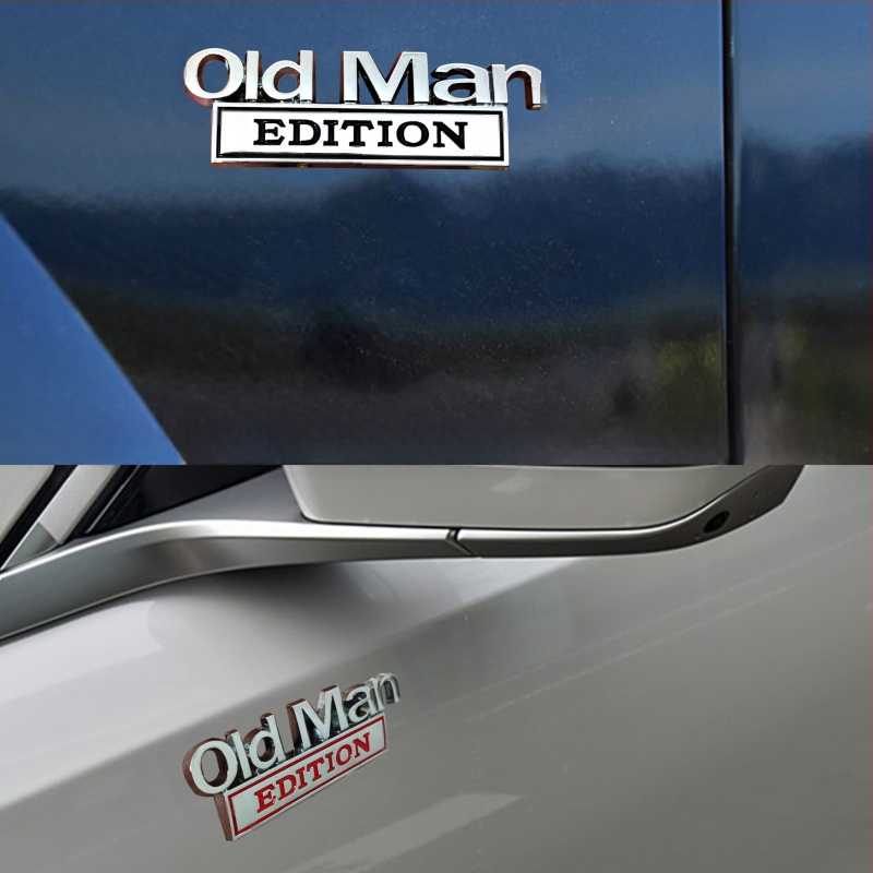 Metāla auto korpusa uzlīme, Old Man EDITION zīme, līmējamā uzlīme