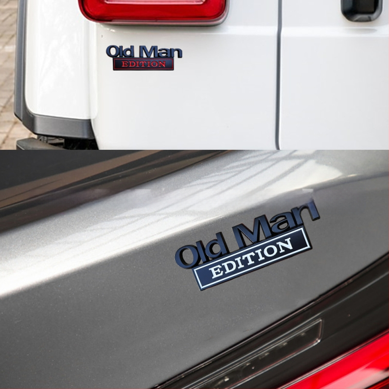 Metāla auto korpusa uzlīme, Old Man EDITION zīme, līmējamā uzlīme