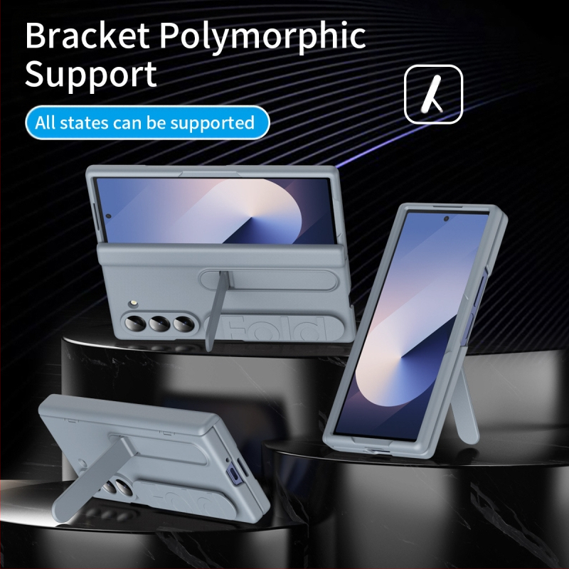 Carcasă Samsung Z Fold7 cu balam de tip hinge și suport invizibil, design all-in-one, material PC, protecție anti-cădere, protecție ecran integrată