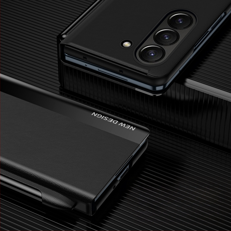 Husă din piele artificială pentru Samsung Z Fold7/6/5, cu capac rabatabil și slot pentru SPEN, antișoc, închidere magnetică, anti-cădere.