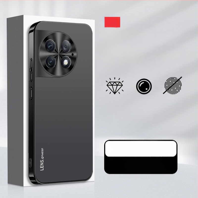 Ochranný kryt pre OnePlus 12/11 sériu, akryl, elektroplatinovaný rám, plný kryt, proti pádu, proti odtlačkom prstov