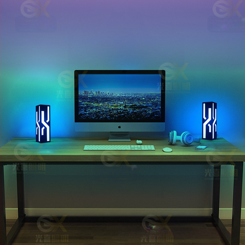 Λάμπα Ατμόσφαιρας RGB για Υπνοδωμάτιο και Γραφείο, Κυβερνοπάνκ Στυλ, USB Τροφοδοσία, Έλεγχος μέσω Εφαρμογής