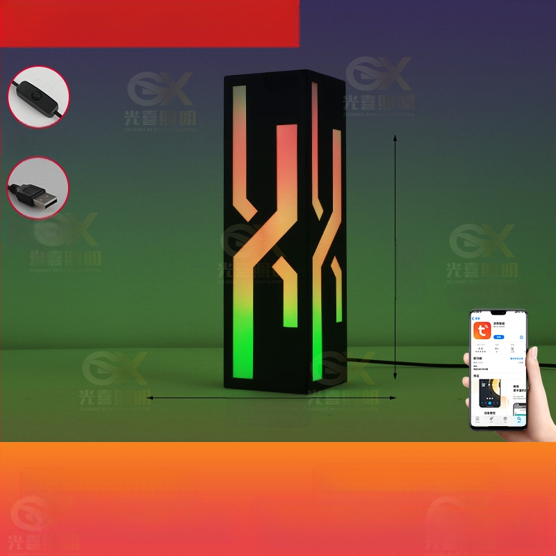 Λάμπα Ατμόσφαιρας RGB για Υπνοδωμάτιο και Γραφείο, Κυβερνοπάνκ Στυλ, USB Τροφοδοσία, Έλεγχος μέσω Εφαρμογής