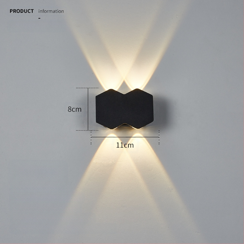 Išorinė LED dviejų galvų sieninė lempa, atspari vandeniui IP65, aliuminio korpusas, 220V, modelis 1083