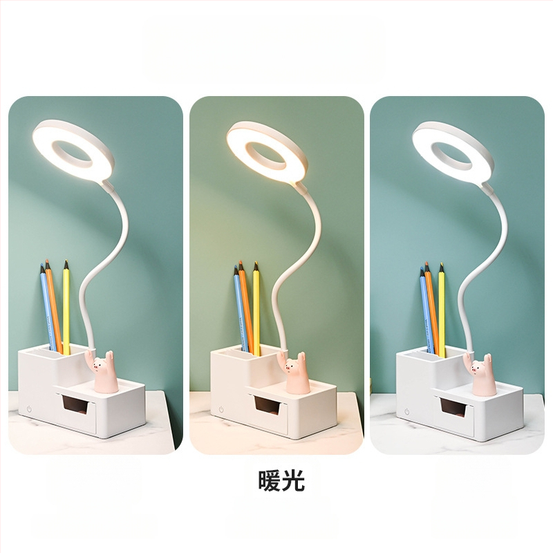 LED λαμπτήρας γραφείου για φοιτητικές εστίες με φωνητικό έλεγχο, φόρτιση USB, αναδιπλούμενος σχεδιασμός με αποθήκευση σε συρτάρι, ενσωματωμένη μπαταρία, CRI ≥95