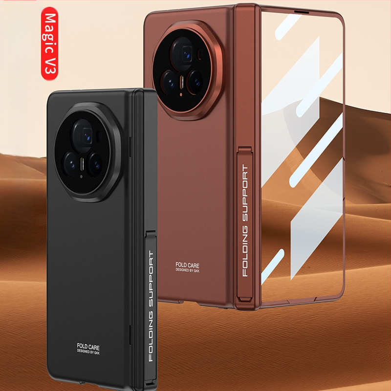 Huawei Honor MagicV3 tālruņa korpuss ar ultra-plānu atbalstu un magnētisko šarnīru, pilns pārklājums, matēts PC materiāls, kritienu aizsardzība