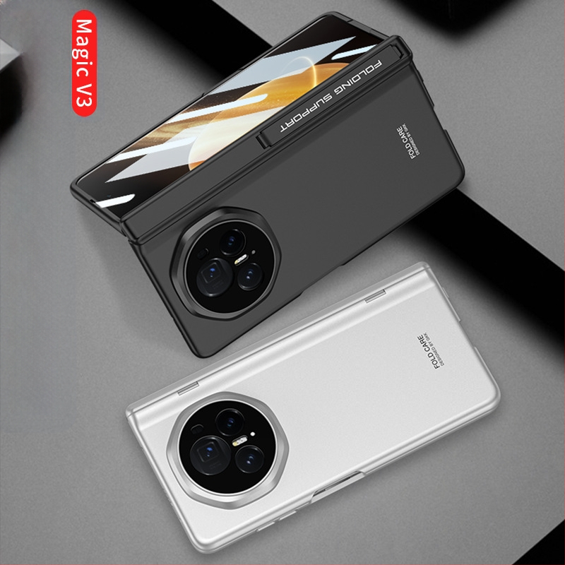 Huawei Honor MagicV3 tālruņa korpuss ar ultra-plānu atbalstu un magnētisko šarnīru, pilns pārklājums, matēts PC materiāls, kritienu aizsardzība