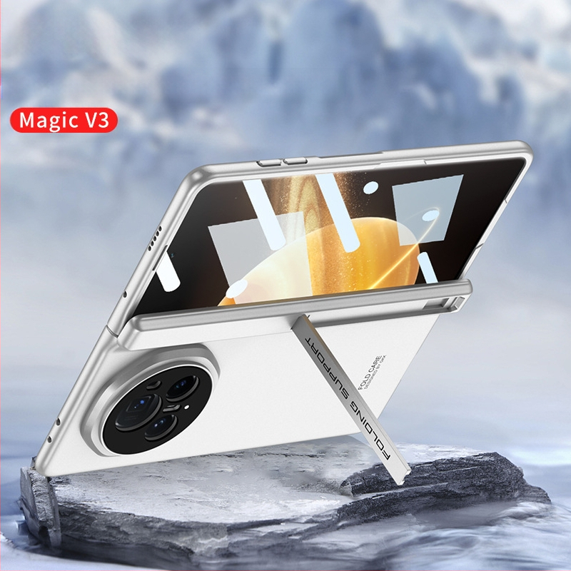 Huawei Honor MagicV3 tālruņa korpuss ar ultra-plānu atbalstu un magnētisko šarnīru, pilns pārklājums, matēts PC materiāls, kritienu aizsardzība