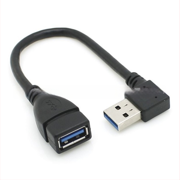 Καλώδιο επέκτασης USB, αρσενικό προς θηλυκό, γωνία 90° αριστερή, USB 3.0, κατασκευή από χαλκό