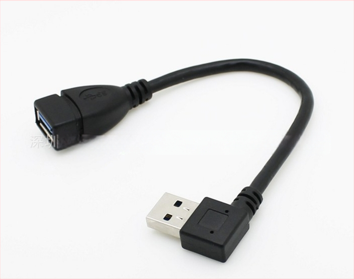 Καλώδιο επέκτασης USB, αρσενικό προς θηλυκό, γωνία 90° αριστερή, USB 3.0, κατασκευή από χαλκό