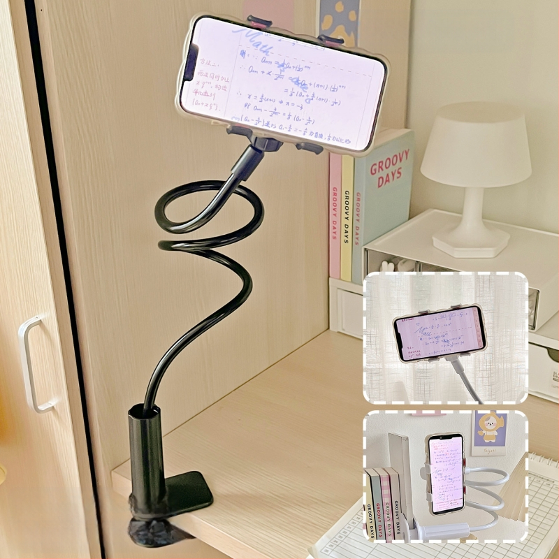 Telefona/tabletes turētājs pie galda malas, regulējams, universāls, plastmasas