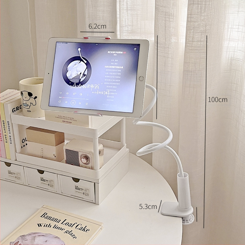 Telefona/tabletes turētājs pie galda malas, regulējams, universāls, plastmasas