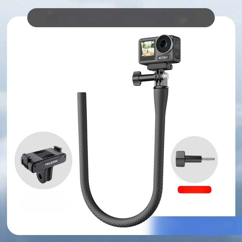 Lankus laikiklis su laisvo formavimo galimybe, suderinamas su GoPro HERO11/12, Insta360 X3/X2 ir išmaniesiems telefonams