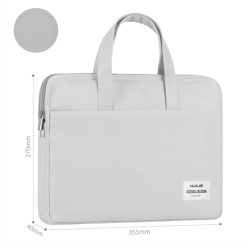 Платнена чанта за файлове EN248, училищна и офисна, с цип, квадратен дизайн, марка HUA JIE