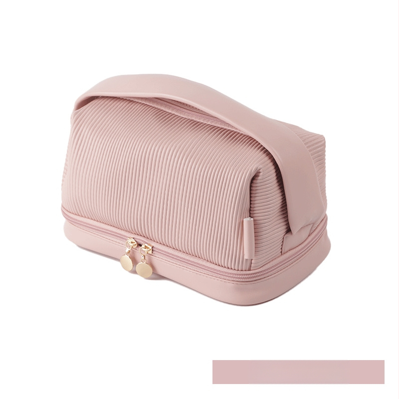 Kosmetinė rankinė su sluoksniuotu dizainu, PU oda, atspari vandeniui, poliesterio pamušalas