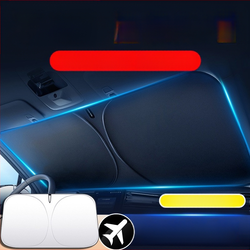 Automobilio priekinio stiklo skydelis – šilumos izoliacija, šviesos blokavimas, keturi sezonai, kortų įterpimo tipo montavimas, medžiaga: titano audinys