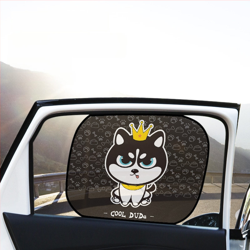 Chenji PVC automobilių šoninio lango saulės skydelis su statiniu priklijimu – universalus, animaciniu stiliumi, modelis N978