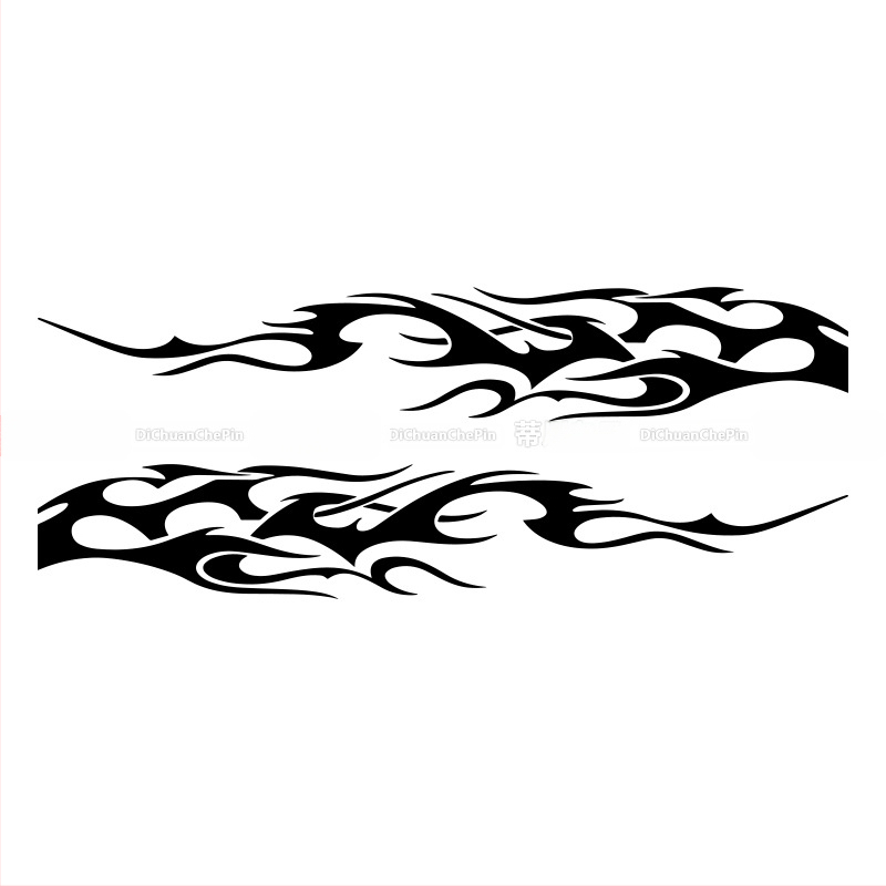 Kasusi automašīnas korpusa uzlīme – līmējoša, ģeometrisks liesmas motīvs, dekorācijai uz visas sānu puses