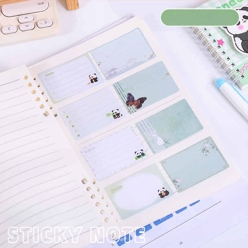 Panda tematikos lipnios užrašų lapeliai su ištraukiamu dizainu, plyšta, 120 vidinių puslapių, prekinis ženklas Yisen