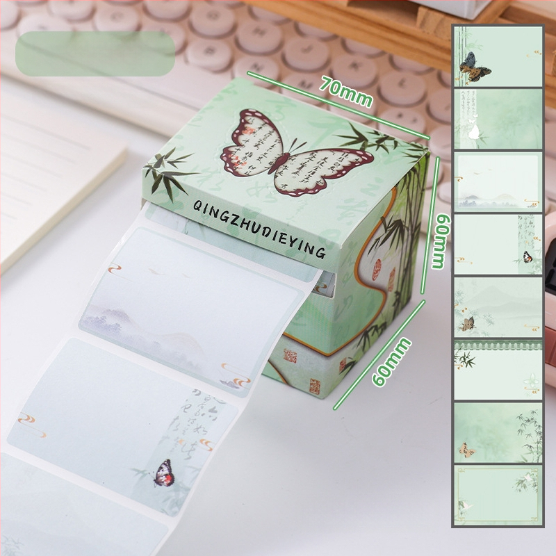 Panda tematikos lipnios užrašų lapeliai su ištraukiamu dizainu, plyšta, 120 vidinių puslapių, prekinis ženklas Yisen