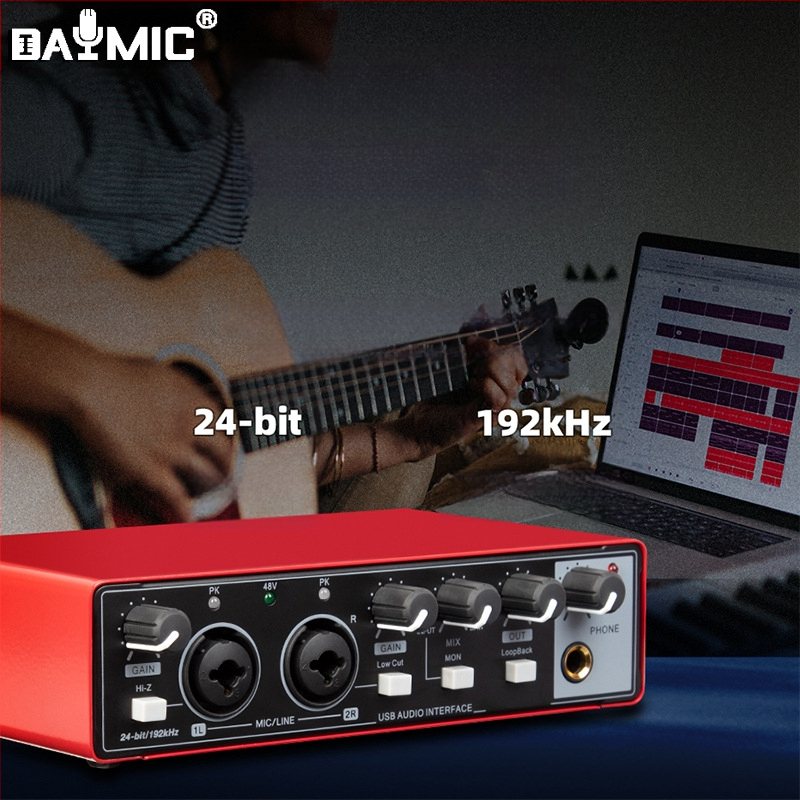 Външна професионална USB звукова карта – без драйвери, за жив запис и караоке, настройване на звука (Модел MD22; Захранване: 0; Лансирана: 2022)