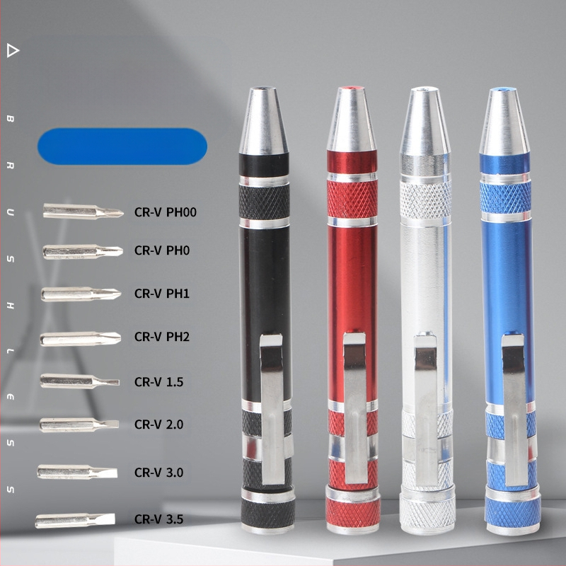 Zhuorui – Пен-тип осем в едно отвертка, стомана от хром-ванадий, прецизни винтове за телефони, компютри и клавиатури, телекомуникационна поддръжка