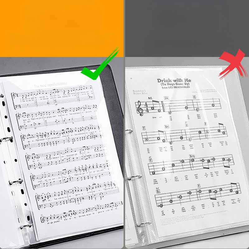 Хенгсин кожен клип за нотни листове, модел Music Score-01, еднолентов щипков механизъм, A4 съвместим