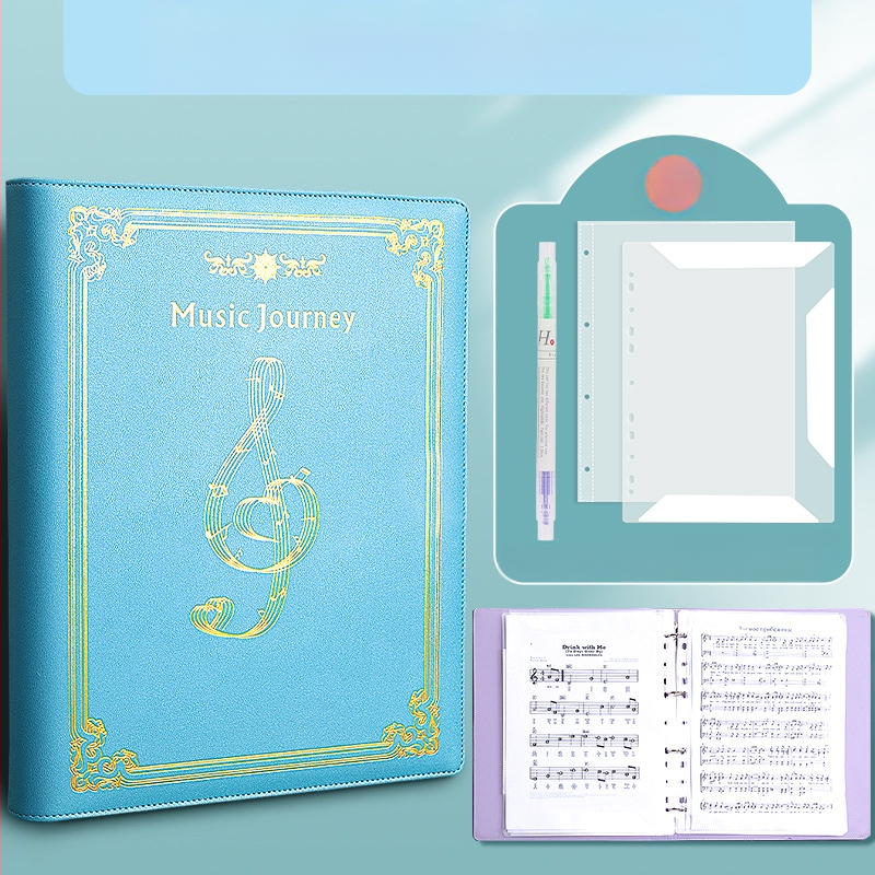 Хенгсин кожен клип за нотни листове, модел Music Score-01, еднолентов щипков механизъм, A4 съвместим