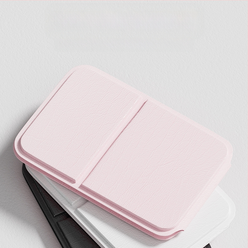 Sulankstomas veidrodėlis makiažui – stačiakampis, kompaktiškas, aliuminio lęšis, rėmas PU/PS/PVC