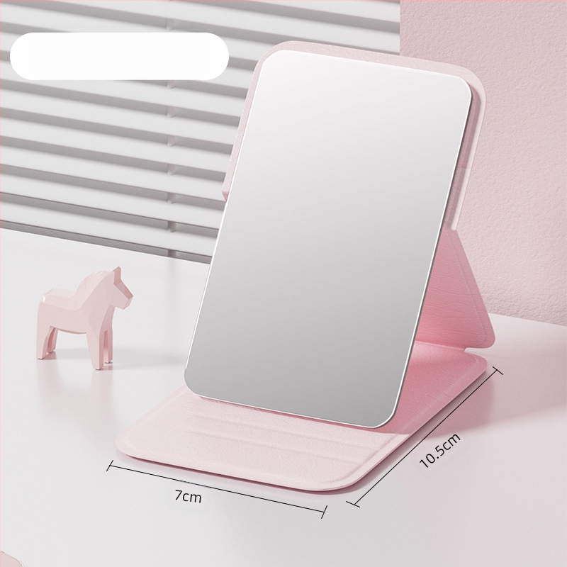 Sulankstomas veidrodėlis makiažui – stačiakampis, kompaktiškas, aliuminio lęšis, rėmas PU/PS/PVC