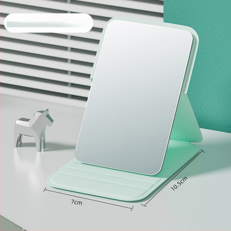 Sulankstomas veidrodėlis makiažui – stačiakampis, kompaktiškas, aliuminio lęšis, rėmas PU/PS/PVC
