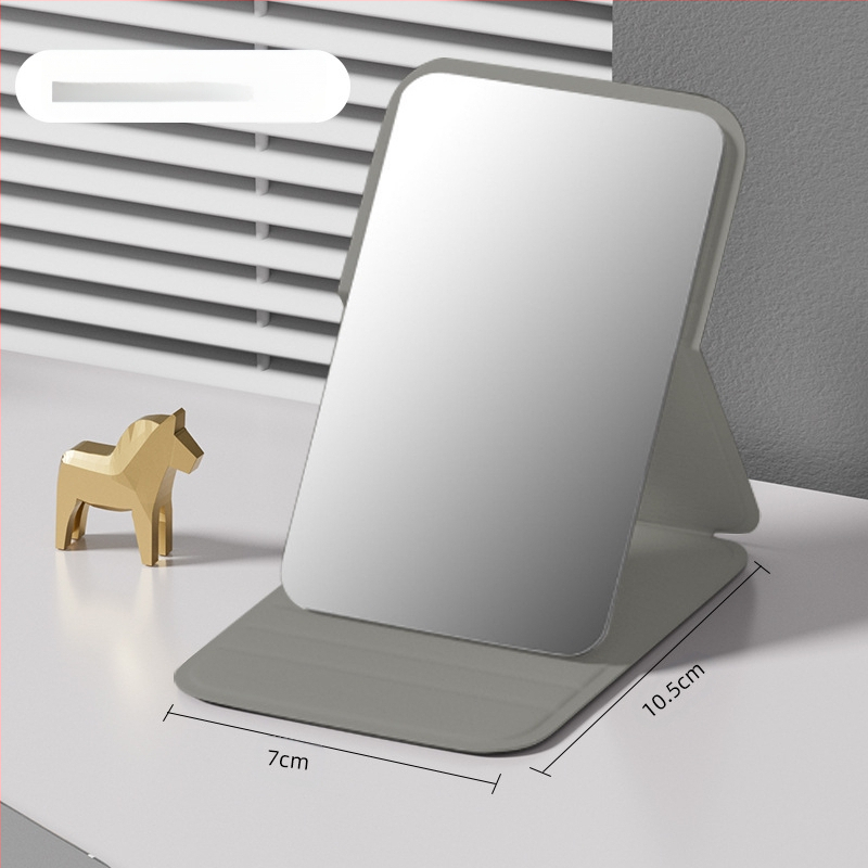 Sulankstomas veidrodėlis makiažui – stačiakampis, kompaktiškas, aliuminio lęšis, rėmas PU/PS/PVC