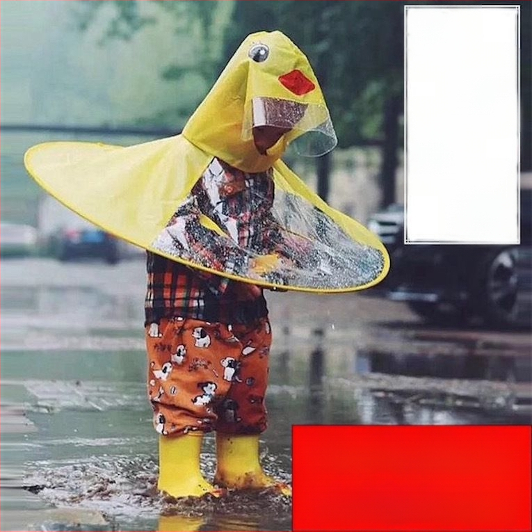 IIAMGHC Vaikų animacinis dalinis lietaus pončas – PVC audinys, atsparus vandeniui PVC sluoksnis, skirta vaikams