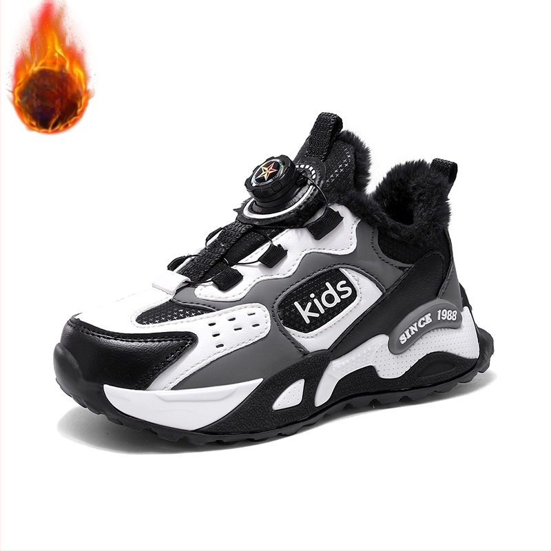 0079 Bērnu skriešanas kurpes ar rotējošu sprādzi, augšējā daļa no sintētiskās ādas, EVA zole, ziemas un rudens sezonai