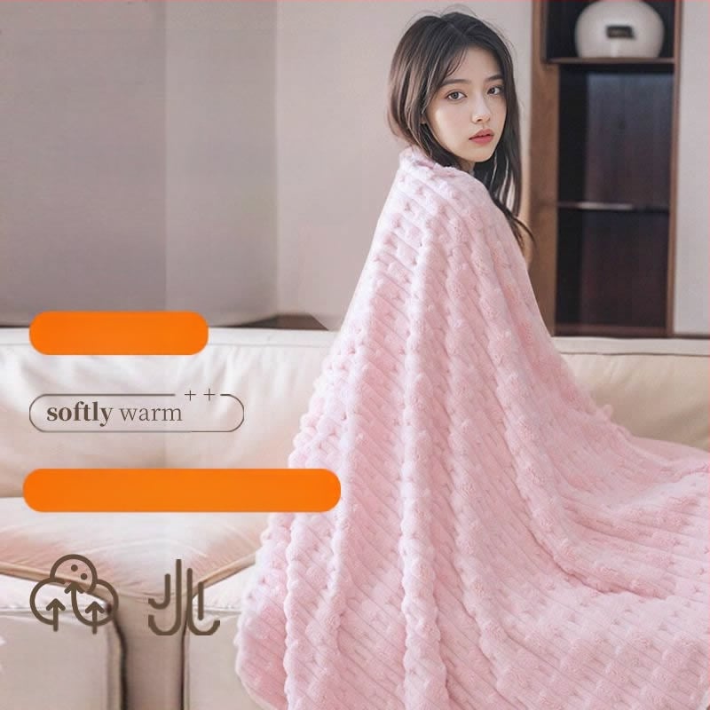 Koralinio fliso rankšluostis su džakardo apdaila, 150D, svoris 200–300 g, namų naudojimui