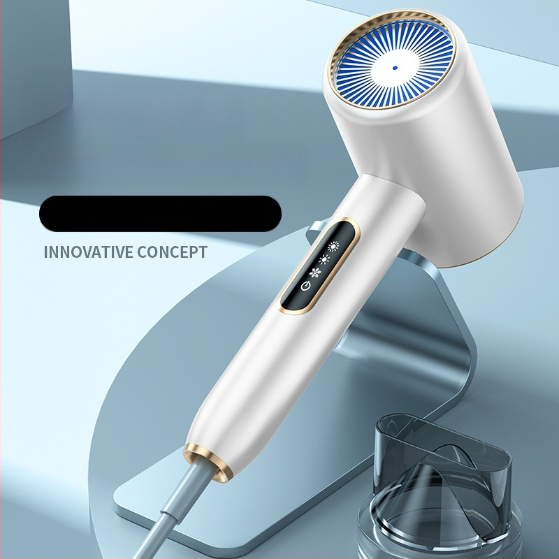 Сешоар за дома с безчетков DC мотор, 2200 W, отрицателни йони, постоянна температура, хладен/горещ въздух, 3 скорости на въздуха, защита от прегряване