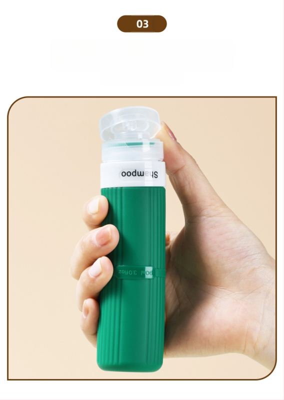 Putni set silikonskih bočica za pohranu, četiri prazne bočice za šampon