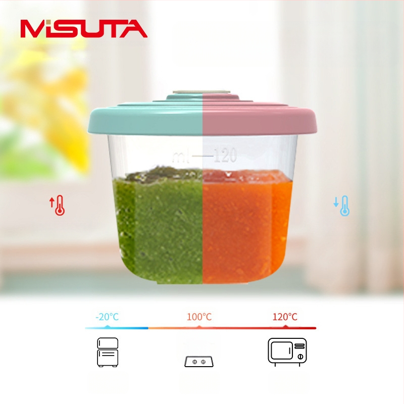 MISUTA Chrono laiko maitinanimo dėžutė – 6 vnt, PP indų rinkinys su skyriais, tinkama kūdikiams nuo 3 mėnesių