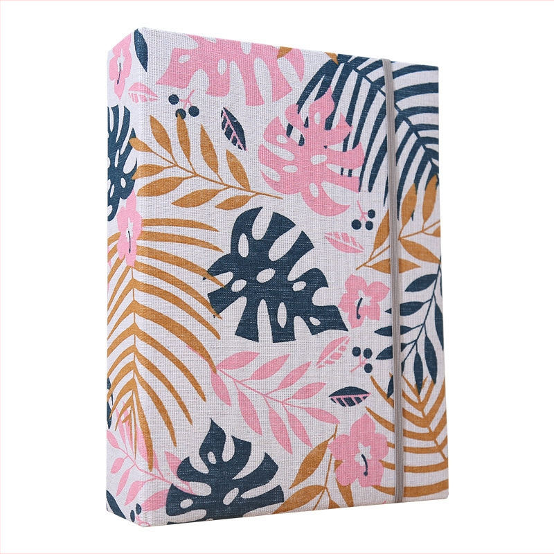 Фотоалбум с платнена подвързия и ластична лента, Loose-leaf албум, 200 страници, с печатано лого, персонализиране