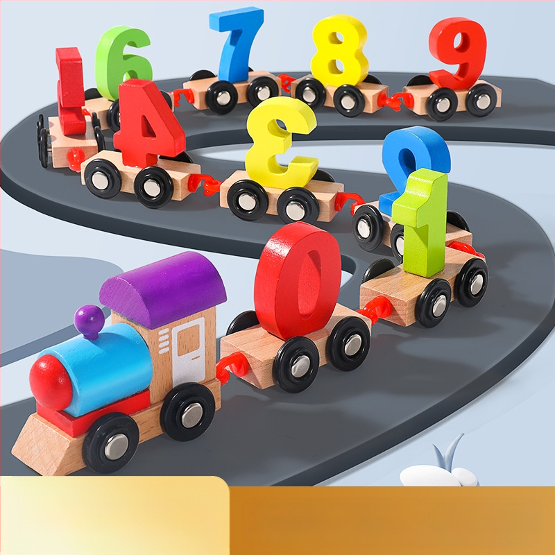 Koka vilciena būvbloki bērniem, vecumā 4-6 gadi, 0-38 gabalos