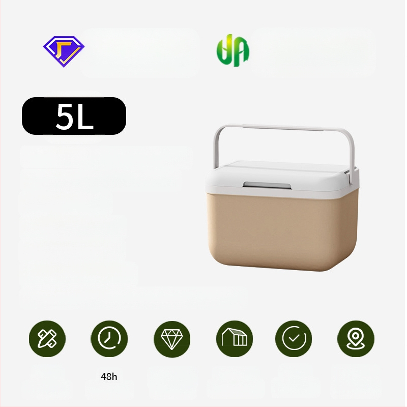 5L nešiojamas automobilio šaldytuvo dėžutė, izoliuota, skirta lauko kempingams ir piknikams, greitas aušinimas ir ledo išsaugojimas
