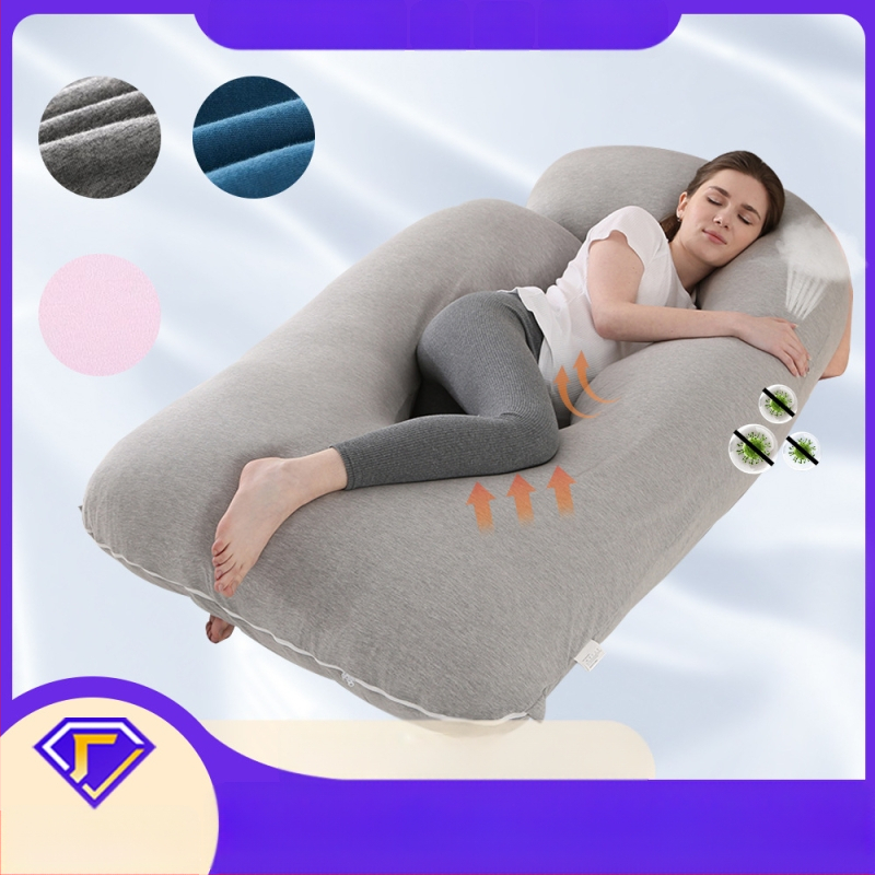 Nėštumo mezginė pagalvė su pluošto brandu – forma J, 3,1 kg, užpildas: poliesterio pluoštas, atminties putos, sojos pluoštas, DuPont pluoštas, individualizavimas galimas