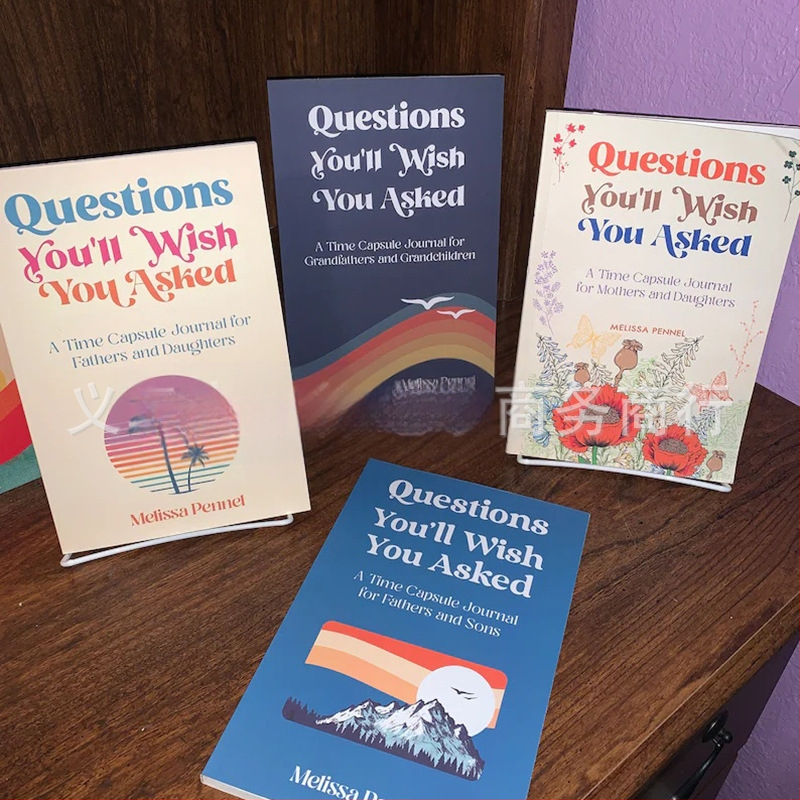 Σημειωματάριο δημιουργικού προγραμματισμού με ερωτήσεις – χαρτί, δέσιμο: άλλο, μοντέρνος μινιμαλισμός