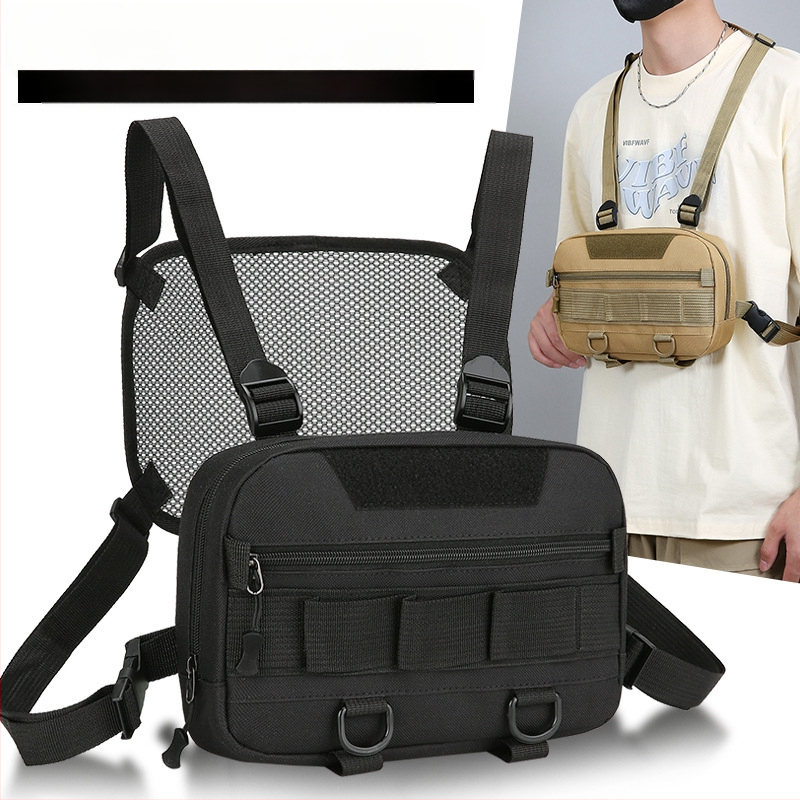 Vīriešu krūšu soma no neilona, pilsētas vienkāršā stila, elpojoša, brīvā laika ceļojumiem