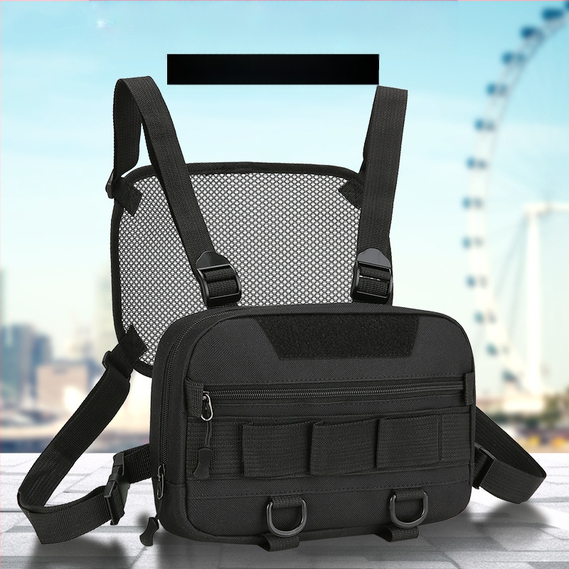 Vīriešu krūšu soma no neilona, pilsētas vienkāršā stila, elpojoša, brīvā laika ceļojumiem