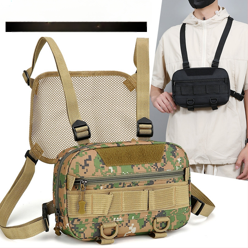 Vīriešu krūšu soma no neilona, pilsētas vienkāršā stila, elpojoša, brīvā laika ceļojumiem