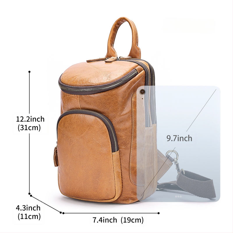 MAV ādas vīriešu krūšu somiņa, cilindriska forma, vienkrāsains raksts, poliesterā iekšpuse, nodilizturīga, paplašināma