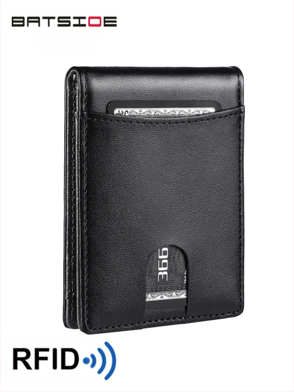 RFID apsaugos pinigų klipsas iš mikropluošto odos, anglies pluošto raštas, vasaros 2024 leidimas