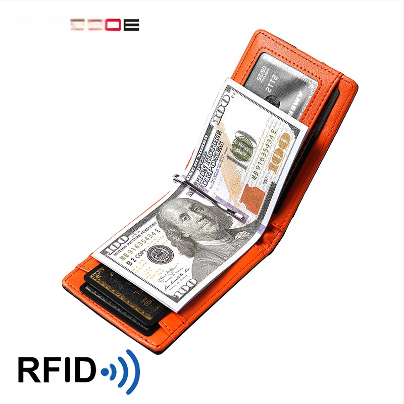 RFID apsaugos pinigų klipsas iš mikropluošto odos, anglies pluošto raštas, vasaros 2024 leidimas